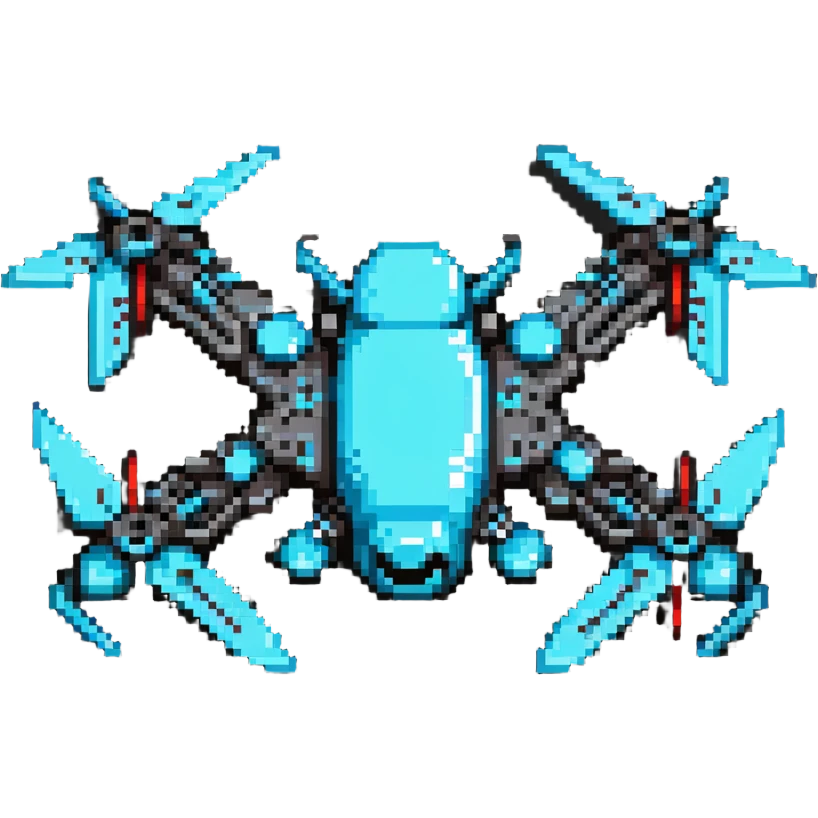 combat drone with weapons and cyan details emoji
