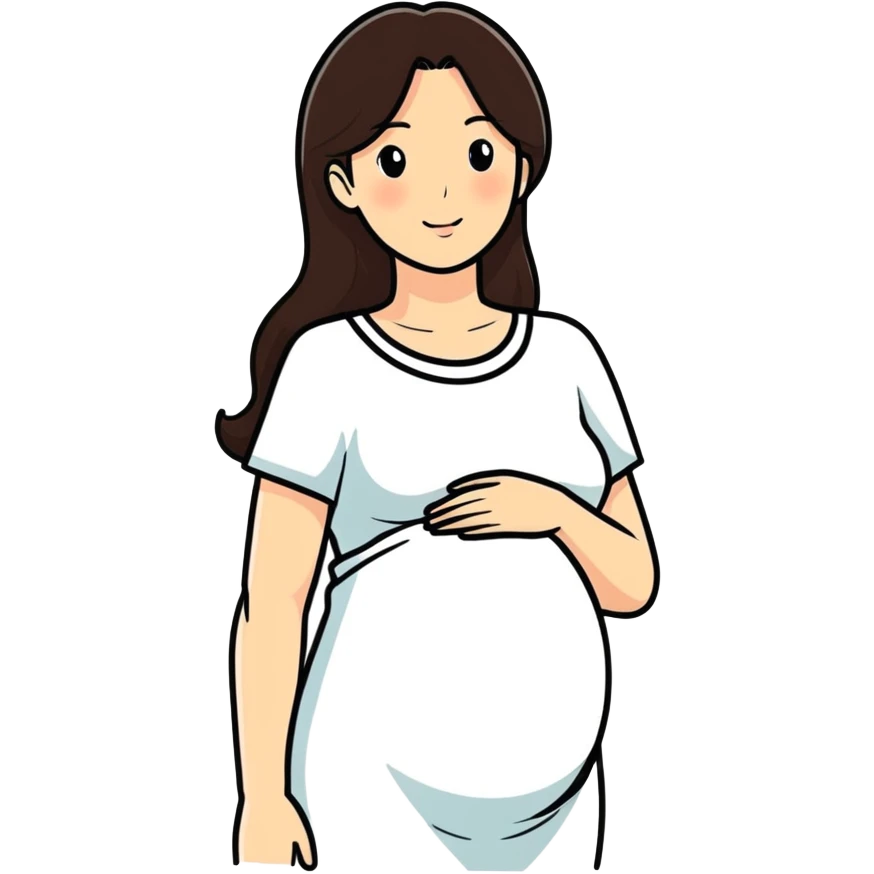 Pregnant girl brunete  emoji