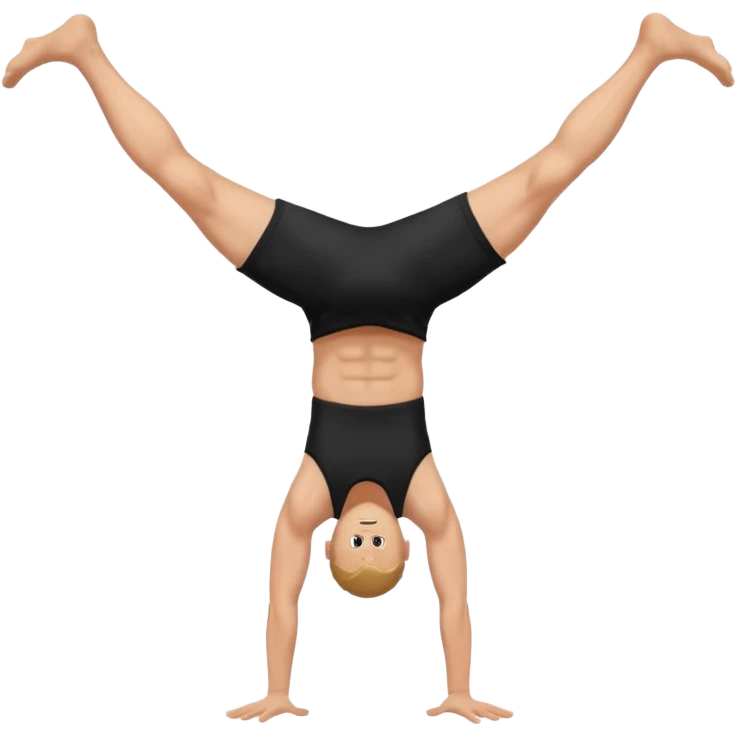 black shorts and tank tops white man one handhandstand emoji