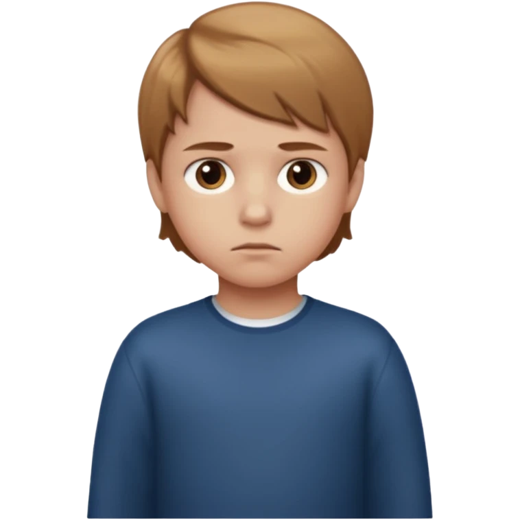 ребенок, стоит строгий и напряженный  emoji