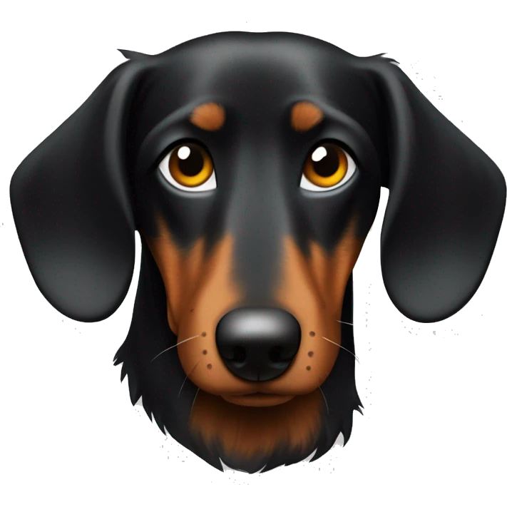 Teckel noir et feu a poil long poils long emoji