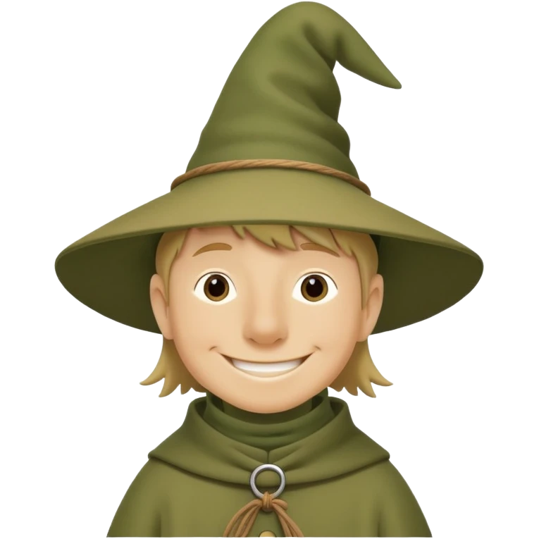 Snufkin from moomin, smiling emoji
