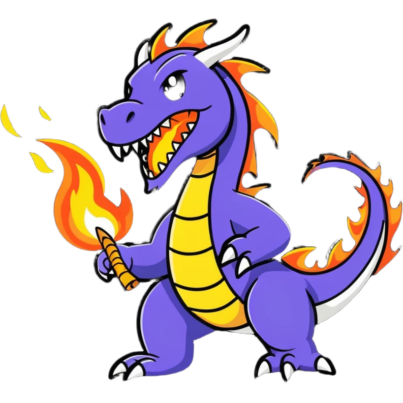 western dragon breathing fire emoji