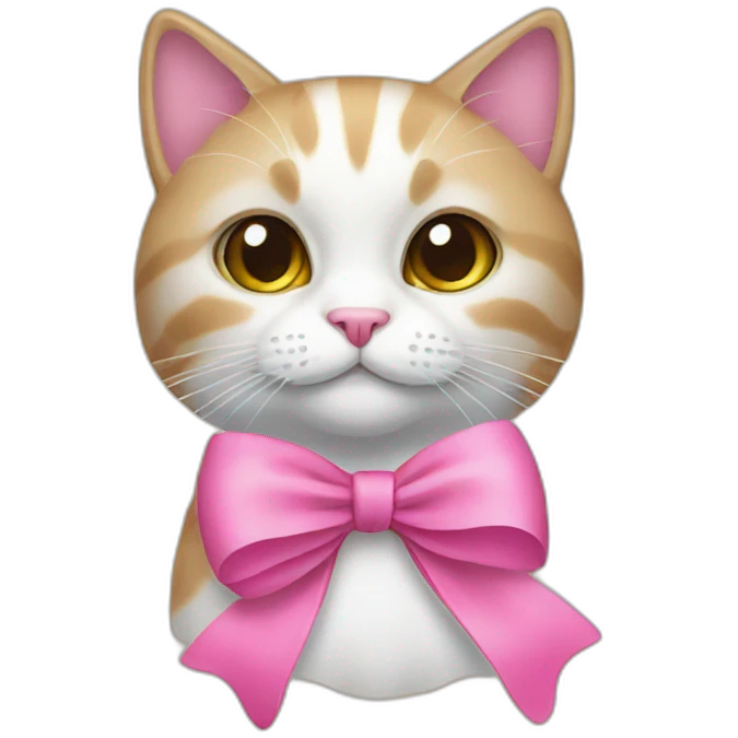 A cat with a pink bow emoji