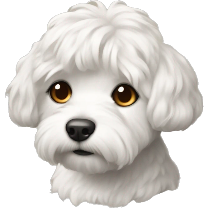 Coton de tuléar with readheaded short haired human emoji