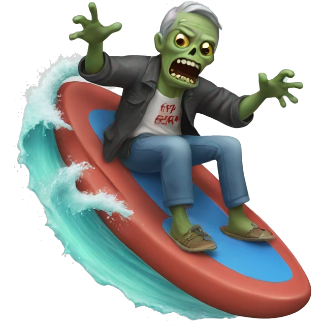 zombie riding a wave emoji