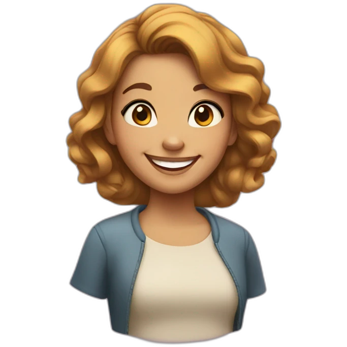 disney style persona female happy smiling emoji