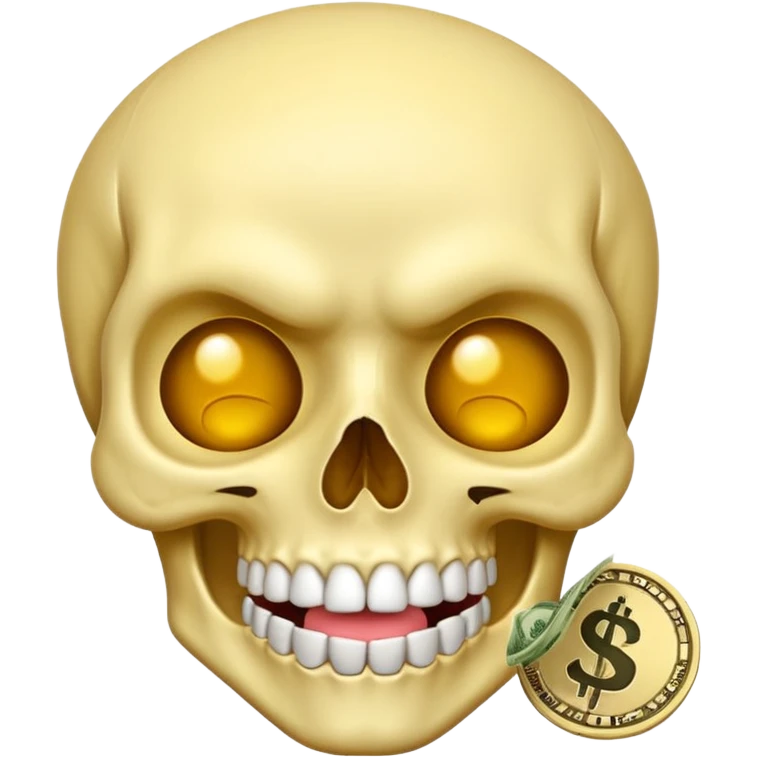 Money White Skull Emoji and Tongue Face emoji