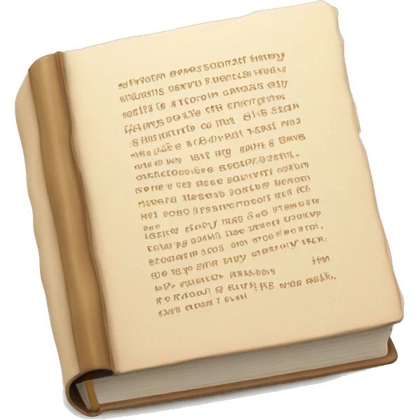An open, hardcover book, depicted with a beige cover.  emoji