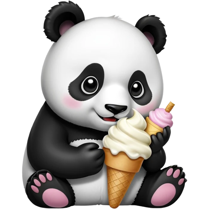 Panda eating ice cream emoji