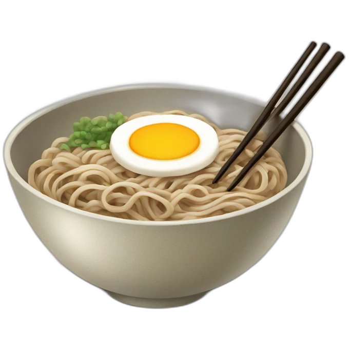 bowl of japanese buckwheat soba noodles with two chopsticks emoji