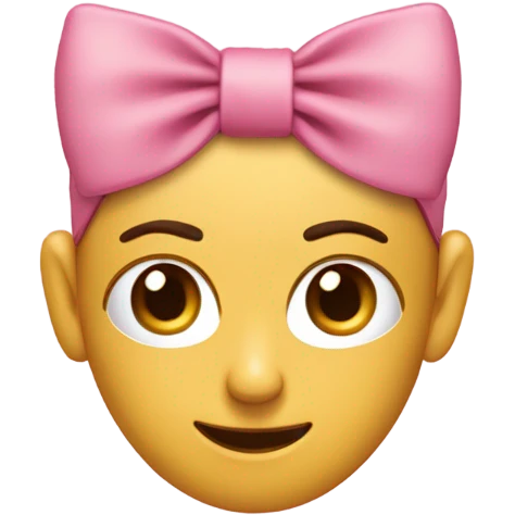 Samoyède avec un noeud rose  entre les oreilles emoji