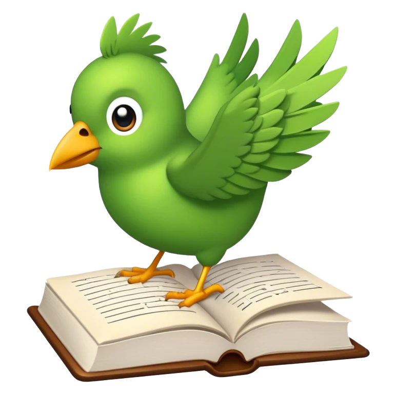 passaro escrevendo um livro emoji