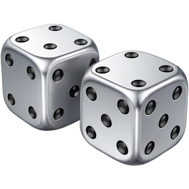 Double silver realistic dice  emoji