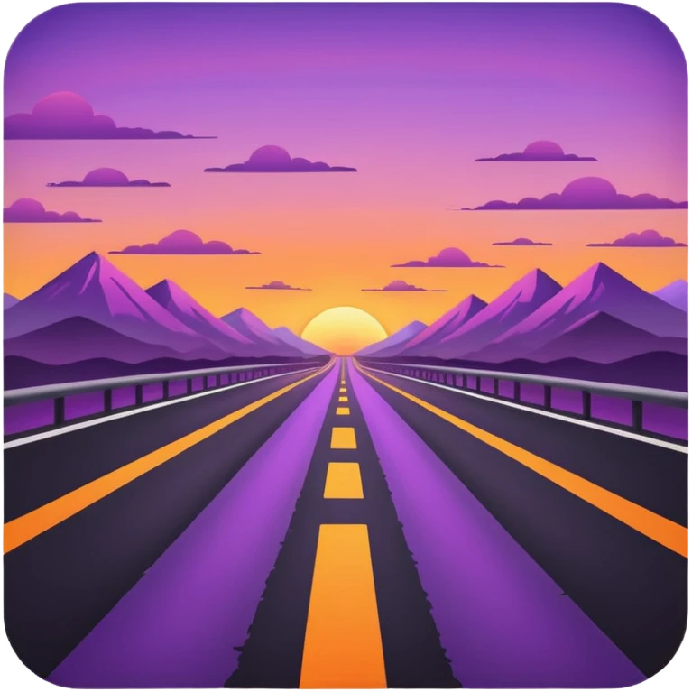 road with sunset emoji