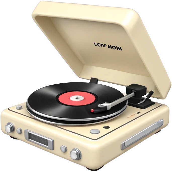 3D claymation ivory record player  emoji