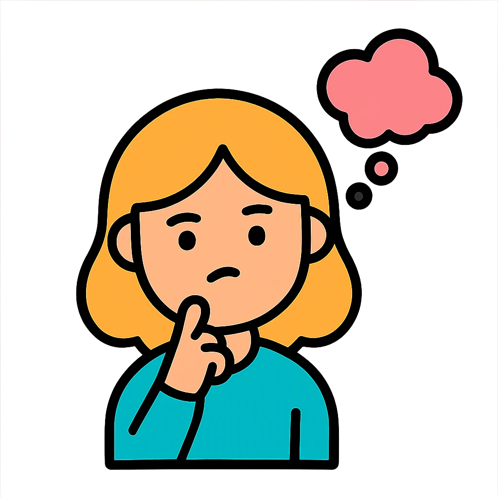 a girl is thinking emoji