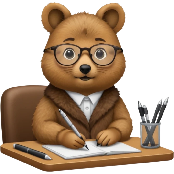 work with desktop quokka wearing glasses emoji