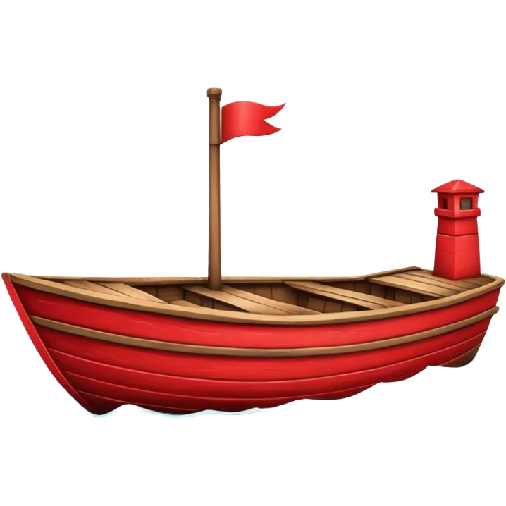 red boat in cartoon  emoji