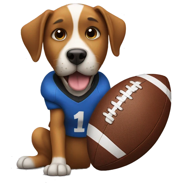 dog with football emoji
