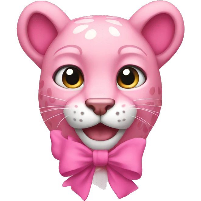 pinkpanther with bow emoji