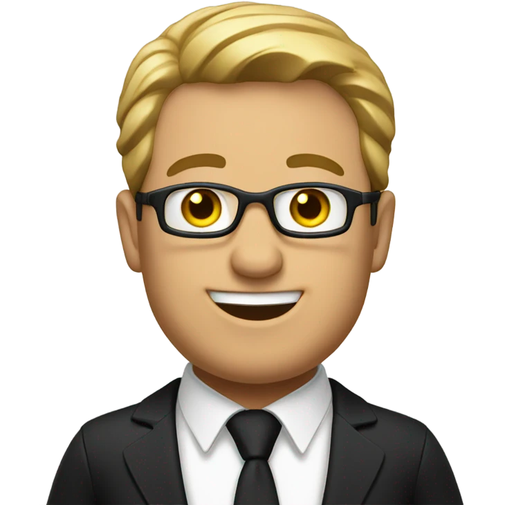 insurance sales man in dark tuxedo emoji