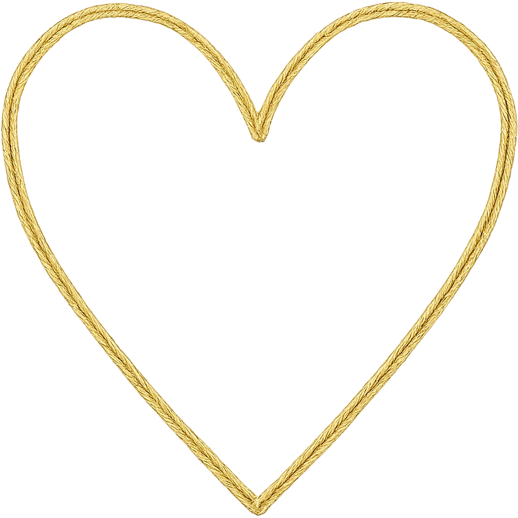 romantic heart with a gold outline emoji