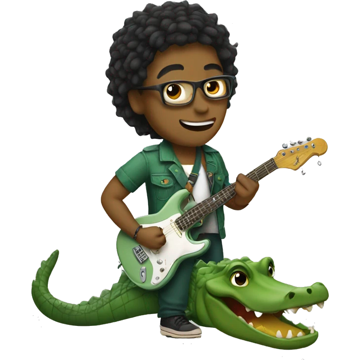 Alligator and singer emoji