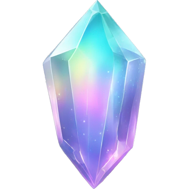 Sparkly glossy Pastel iridescent glass crystal shard emoji