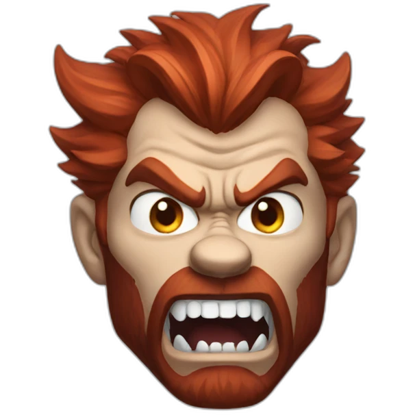 werewolf-with-red-hair-furious-fang emoji