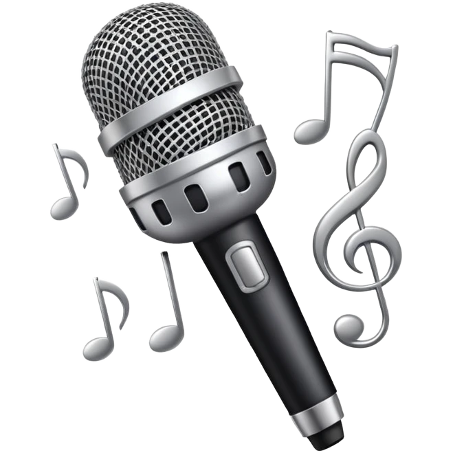 Microphone with musical notes for 'Baby' song emoji