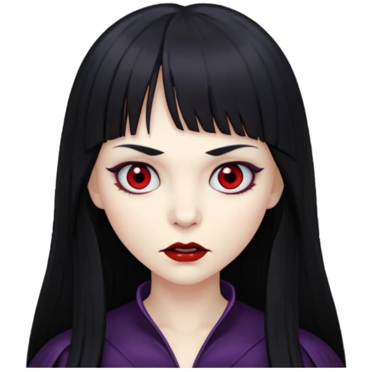 vampire and black hair with bangs emoji