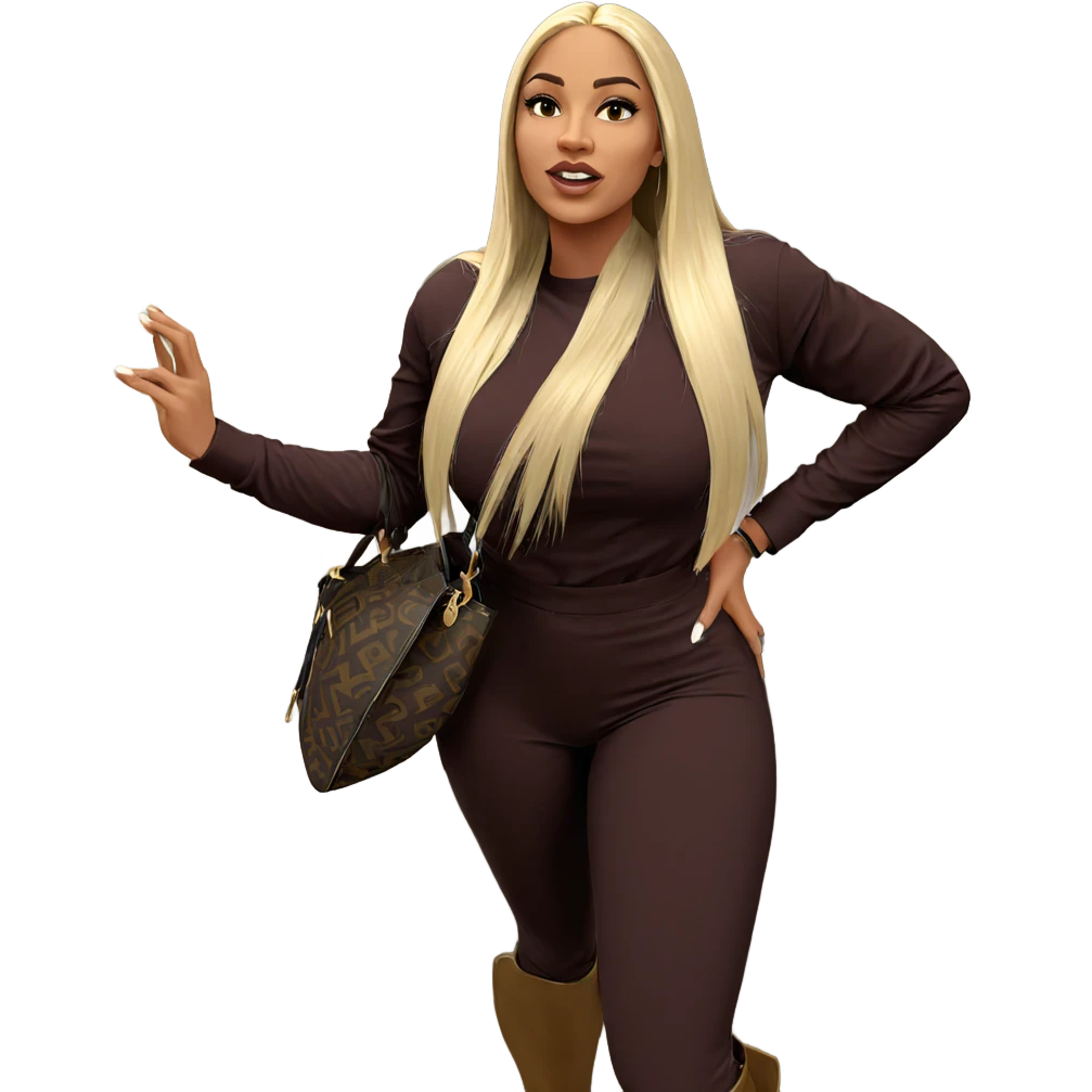blonde beauty with bold style emoji