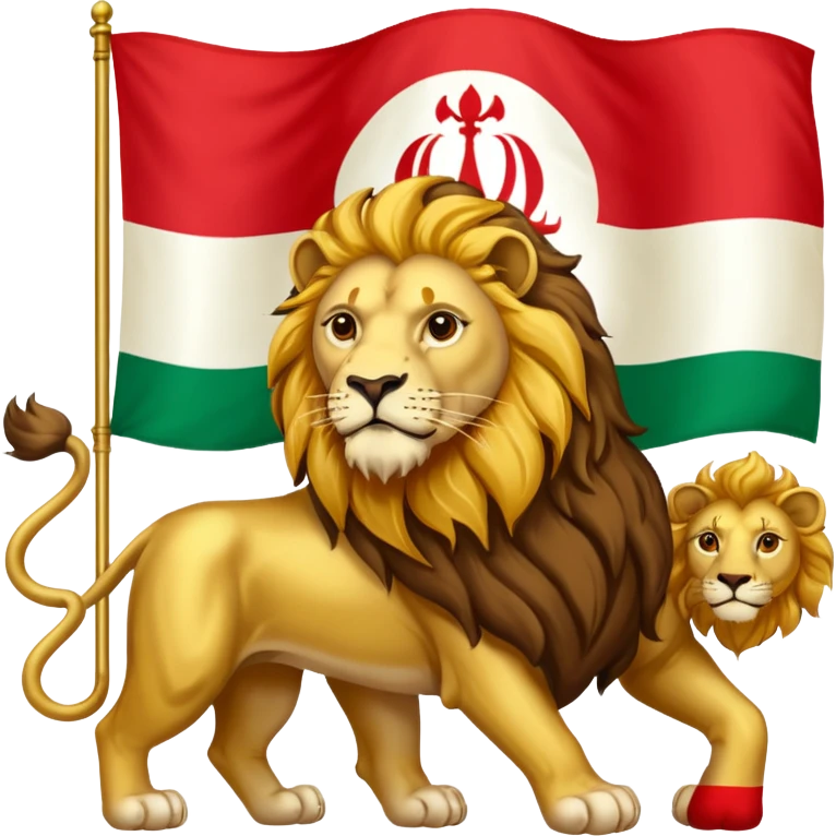 Old Iran flag lion emoji