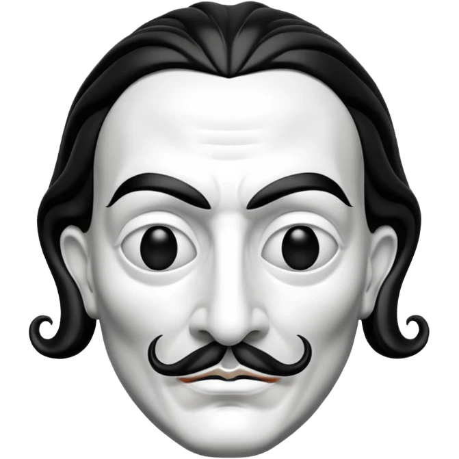 Money Heist, Dali mask (black-white), realistic emoji