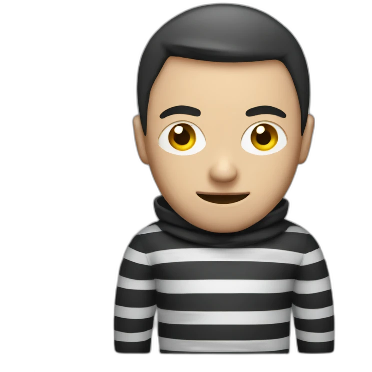Burglar with striped jumper emoji