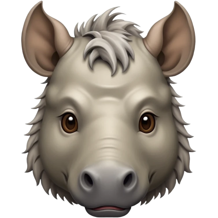 Elasmotherium. Siberian unicorn rhino face emoji