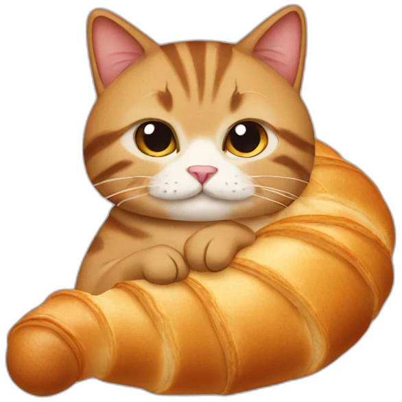 cat as croissant emoji
