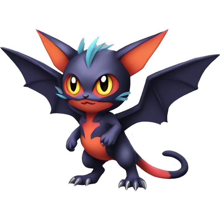 Cool Cute Edgy Chibi Noibat-Litten-Pokémon-Fakémon-hybrid emoji