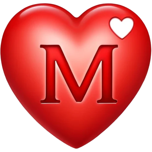 حرف M  درون قلب emoji