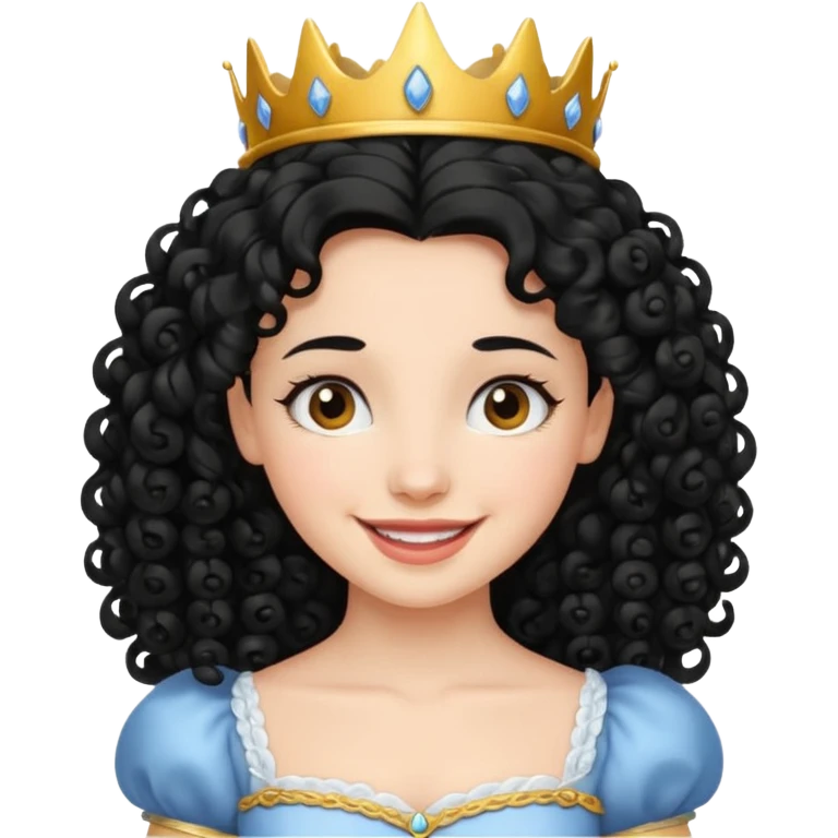 Princesa banca con el pelo rizado y el pelo negro  emoji