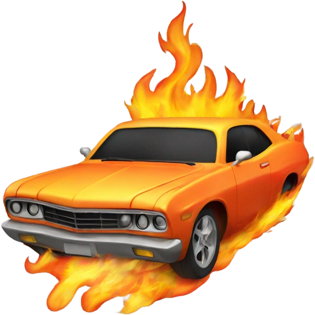 Car shooting flames  emoji