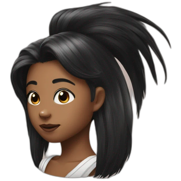 skunk with a human girl hair emoji