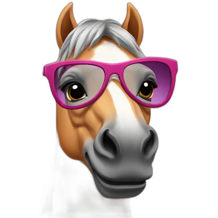 Horse with viper glasses emoji