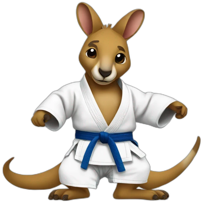 kangaroo doing Brazilian jiu-jitsu emoji