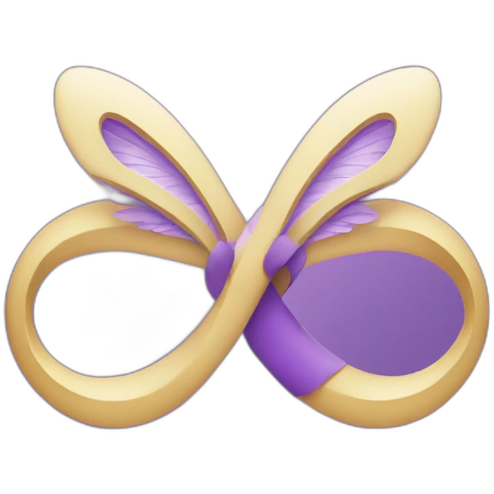 Purple infinity sign with wings emoji