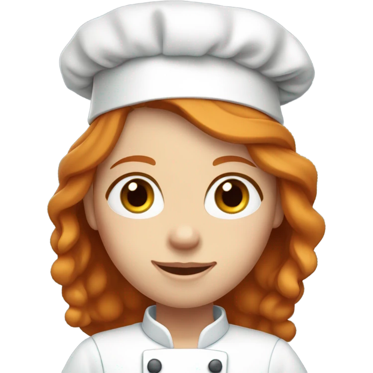 ginger long hair girl chef emoji blue eyes emoji