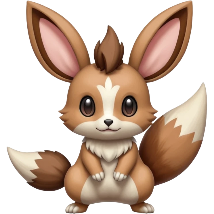 Meloetta-Eevee-Minccino-Furret-Pokémon-Fakémon-fusion-creature emoji