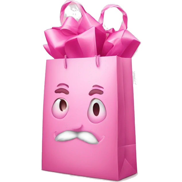 Pink Christmas gift bag emoji