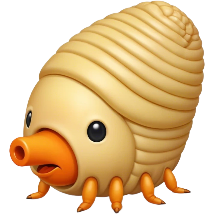 large maggot with short legs and donald trumps head emoji